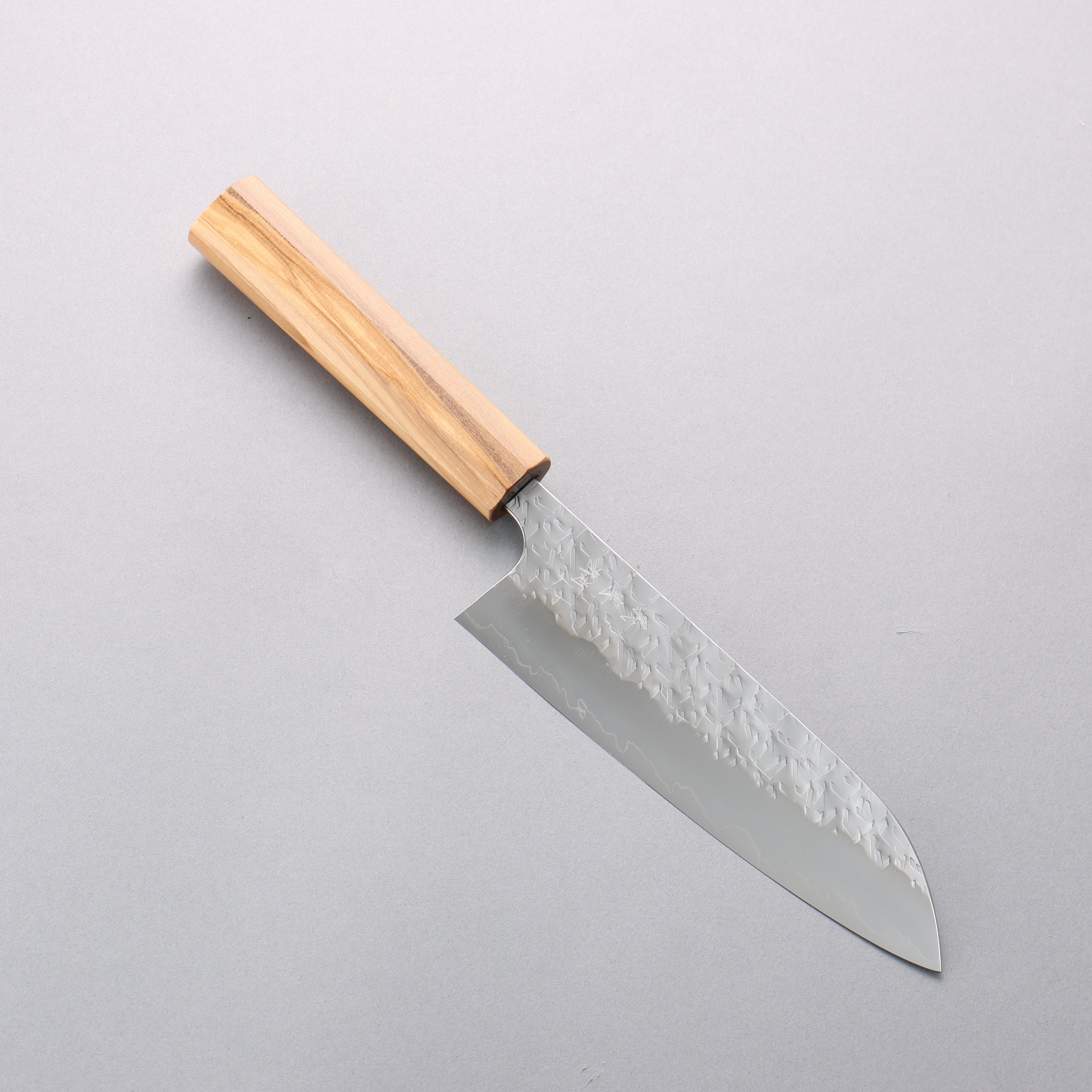 Yoshimi Kato Hyo SG2 Hammered Santoku 170mm Olive tree (V Shaped) Handle - Seisuke Knife