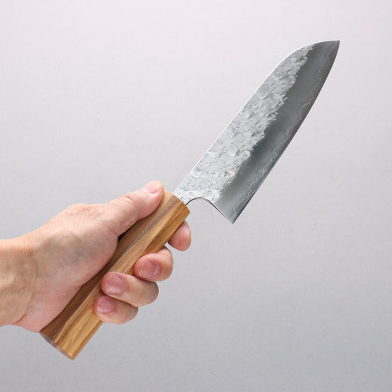 Yoshimi Kato Hyo SG2 Hammered Santoku 170mm Olive tree (V Shaped) Handle - Seisuke Knife