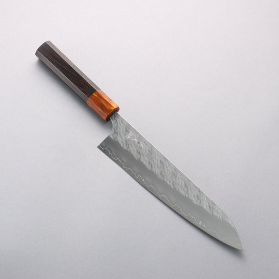 Yoshimi Kato Hyo SG2 Hammered Gyuto 210mm Ebony (ferrule: Orange Resin) Handle - Seisuke Knife