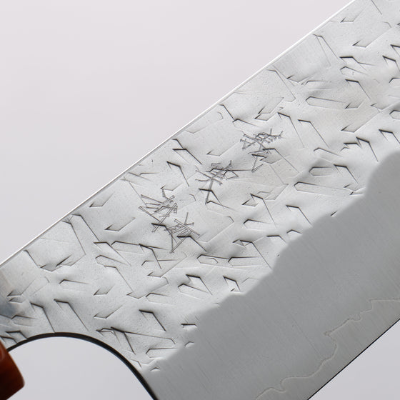 Yoshimi Kato Hyo SG2 Hammered Gyuto 210mm Ebony (ferrule: Orange Resin) Handle - Seisuke Knife