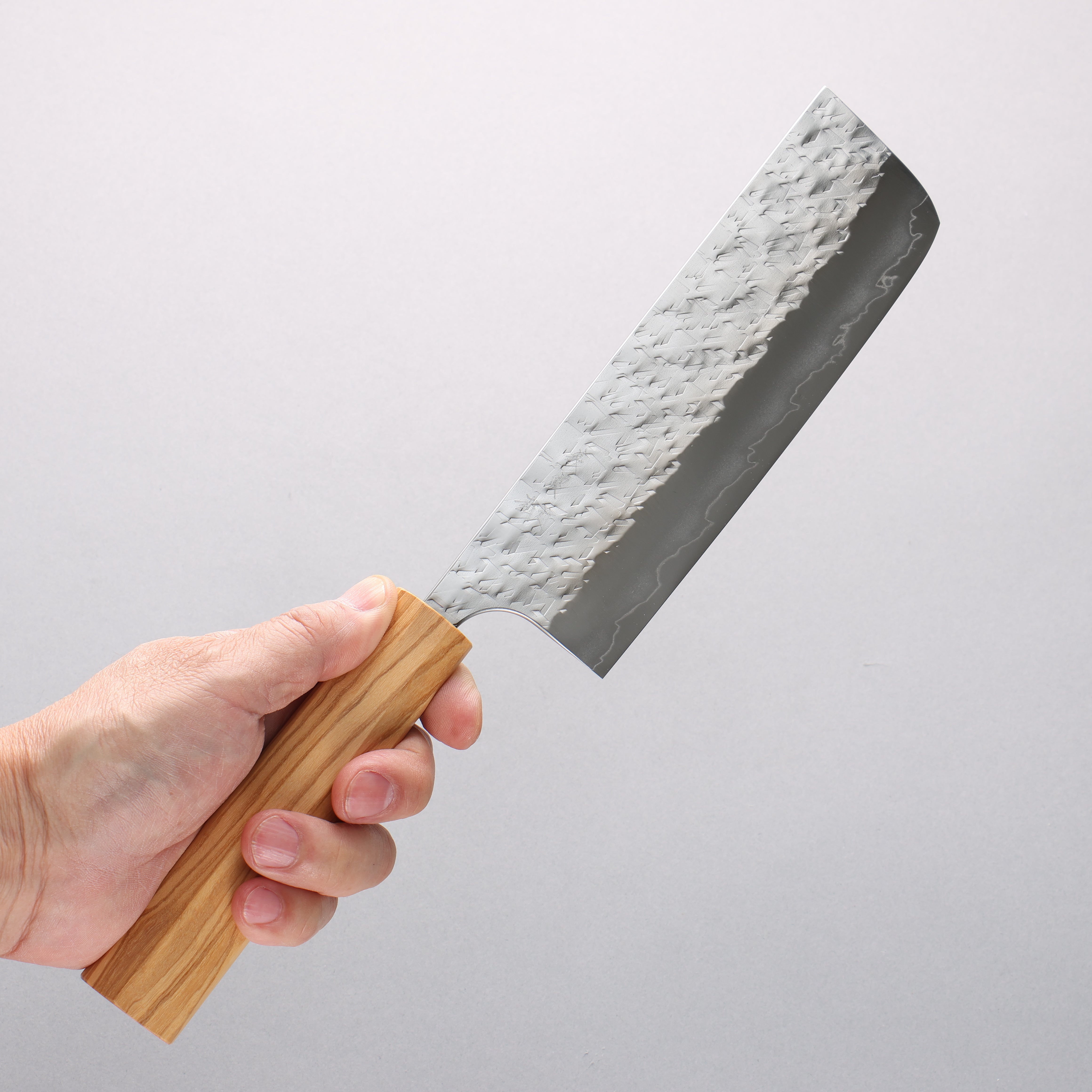 Yoshimi Kato Hyo SG2 Hammered Nakiri 165mm Olive Wood Handle - Seisuke Knife