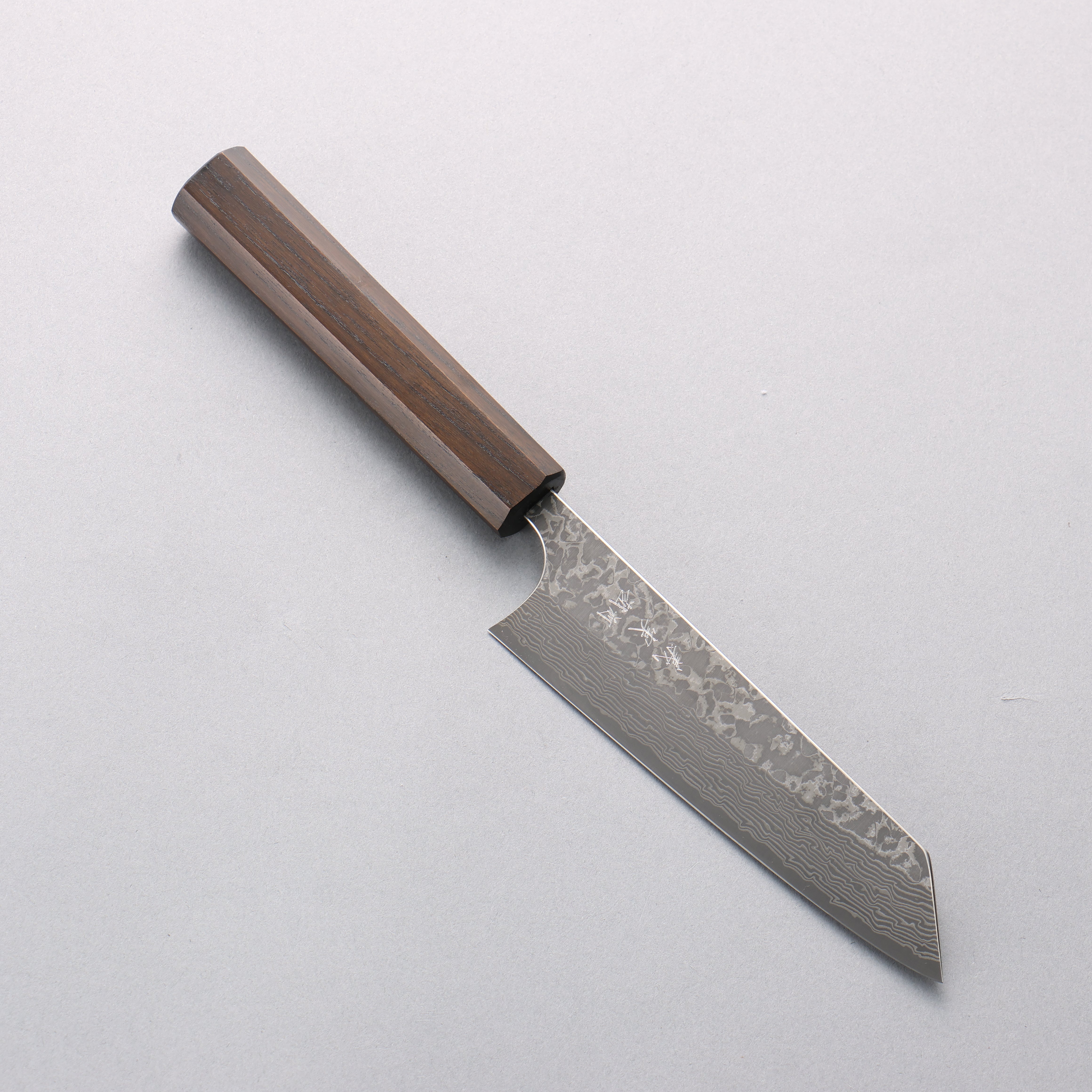 Yoshimi Kato VG10 Black Damascus Small Bunka 130mm Japanese Pagoda Tree (Black Lacquered) Handle - Seisuke Knife
