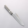 Yoshimi Kato SPG STRIX Hammered (V) Santoku 170mm Gray Stabilized Wood (White Ring) Handle - Seisuke Knife - Slide 2