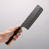 Yoshimi Kato Hyo SG2 Hammered Nakiri 165mm Olive Tree and Black/White Marble Resin Handle - Seisuke Knife - Slide 4