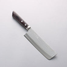  Kunihira Kokuryu VG10 Damascus Nakiri 165mm Black Pakkawood Handle - Seisuke Knife