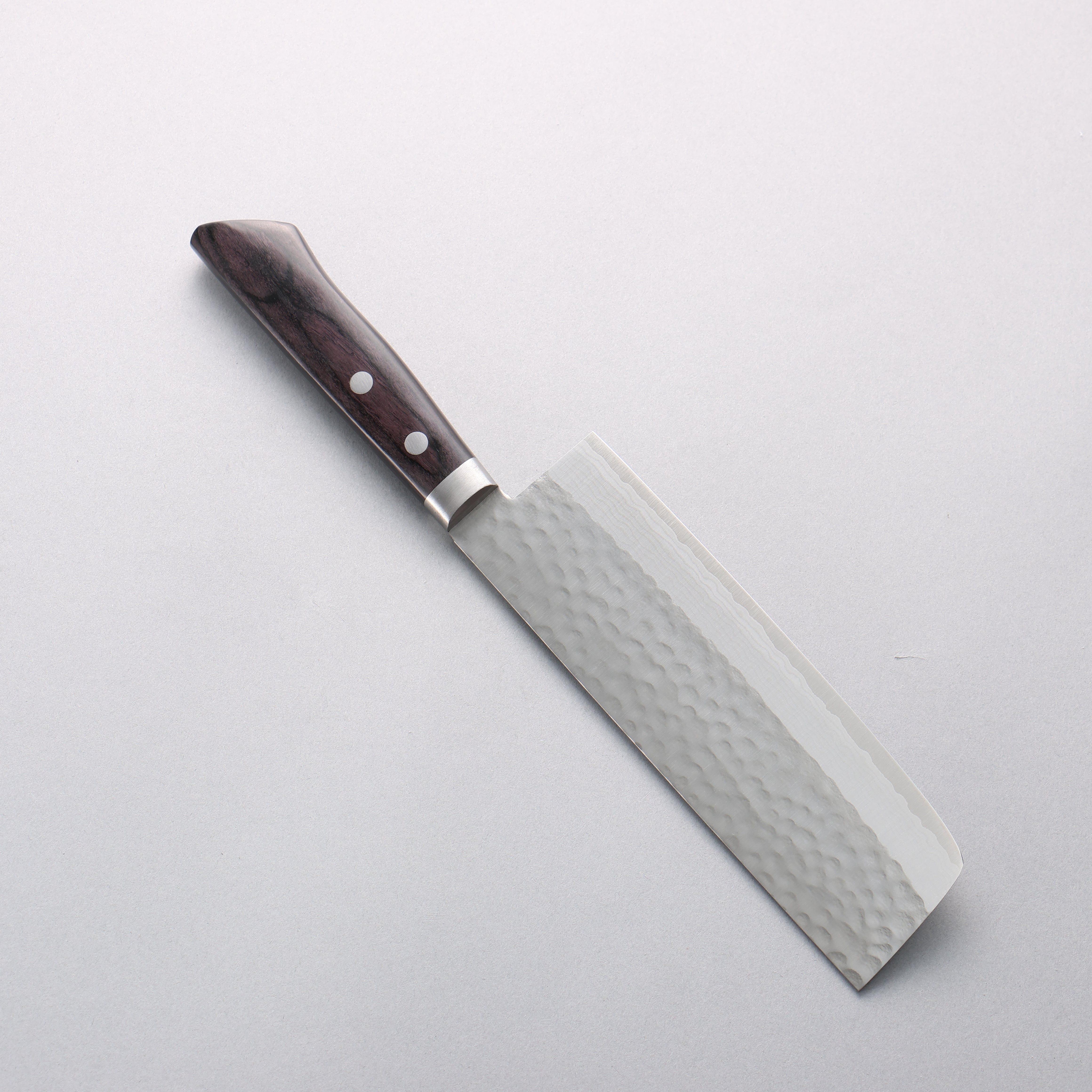 Kunihira Kokuryu VG10 Hammered Damascus Nakiri 165mm Black Pakkawood Handle - Seisuke Knife