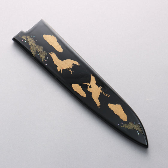 Takeshi Saji Maki-e Art Crane SG2 Diamond Finish Gyuto 240mm Wood(Lacquered) Handle with Sheath - Seisuke Knife
