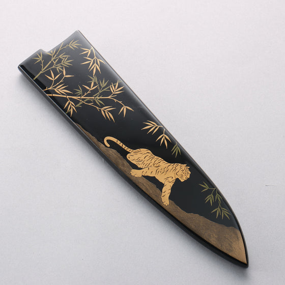 Takeshi Saji Maki-e Art Tiger SG2 Diamond Finish Gyuto 210mm Wood(Lacquered) Handle with Sheath - Seisuke Knife