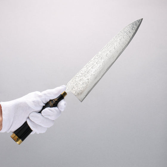 Takeshi Saji Maki-e Art Tiger SG2 Diamond Finish Gyuto 240mm Wood(Lacquered) Handle with Sheath - Seisuke Knife