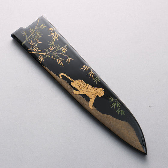 Takeshi Saji Maki-e Art Tiger SG2 Diamond Finish Gyuto 240mm Wood(Lacquered) Handle with Sheath - Seisuke Knife