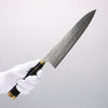 Takeshi Saji Maki-e Art Peacock SG2 Diamond Finish Gyuto 240mm Wood(Lacquered) Handle with Sheath - Seisuke Knife - Slide 4