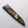Takeshi Saji Maki-e Art Peacock SG2 Diamond Finish Gyuto 240mm Wood(Lacquered) Handle with Sheath - Seisuke Knife - Slide 6