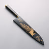Takeshi Saji Maki-e Art Peacock SG2 Diamond Finish Gyuto 240mm Wood(Lacquered) Handle with Sheath - Seisuke Knife - Slide 7