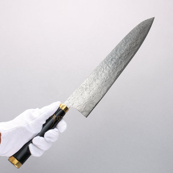 Takeshi Saji Maki-e Art Peacock SG2 Diamond Finish Gyuto 270mm Wood(Lacquered) Handle with Sheath - Seisuke Knife