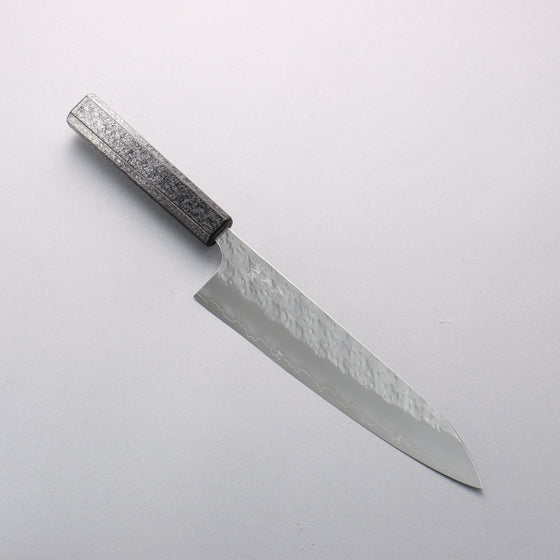 Yoshimi Kato Hyo SG2 Hammered Gyuto 210mm Black Silver Lacquered Handle - Seisuke Knife