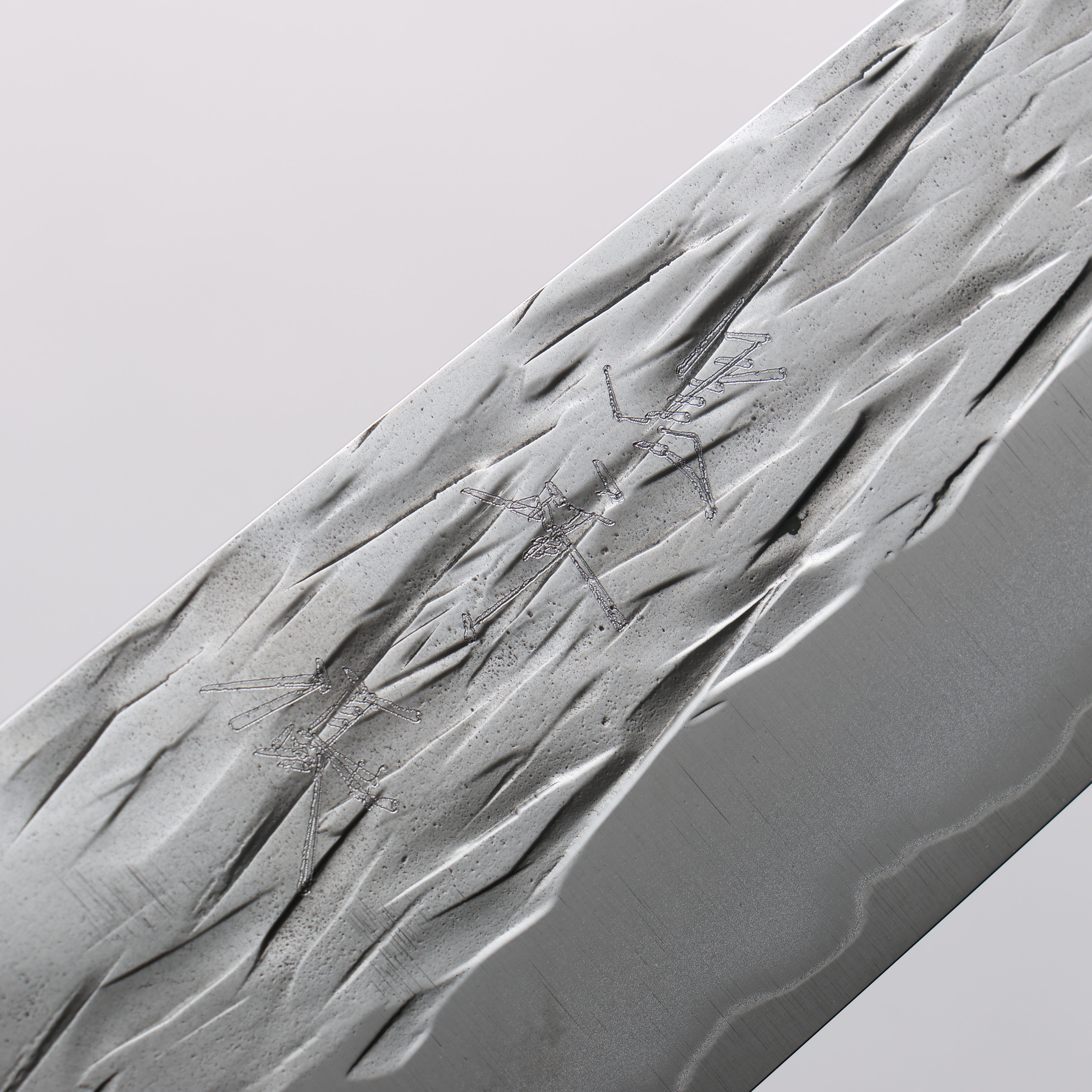 Yu Kurosaki Juhyo Cobalt Special Steel Hammered Santoku 170mm Chinese Quince & White Caps Handle - Seisuke Knife