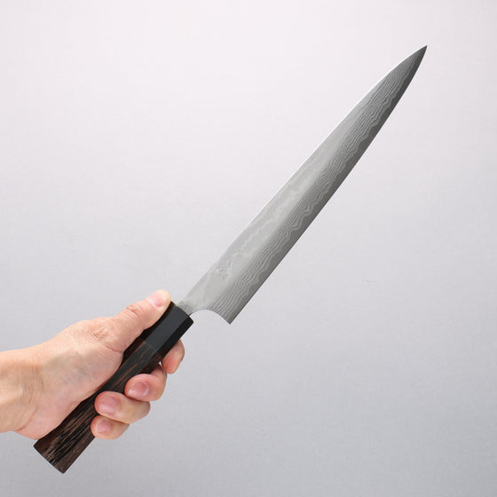 Yoshimi Kato VG10 Damascus Migaki Finished Sujihiki 270mm Wenge Handle - Seisuke Knife