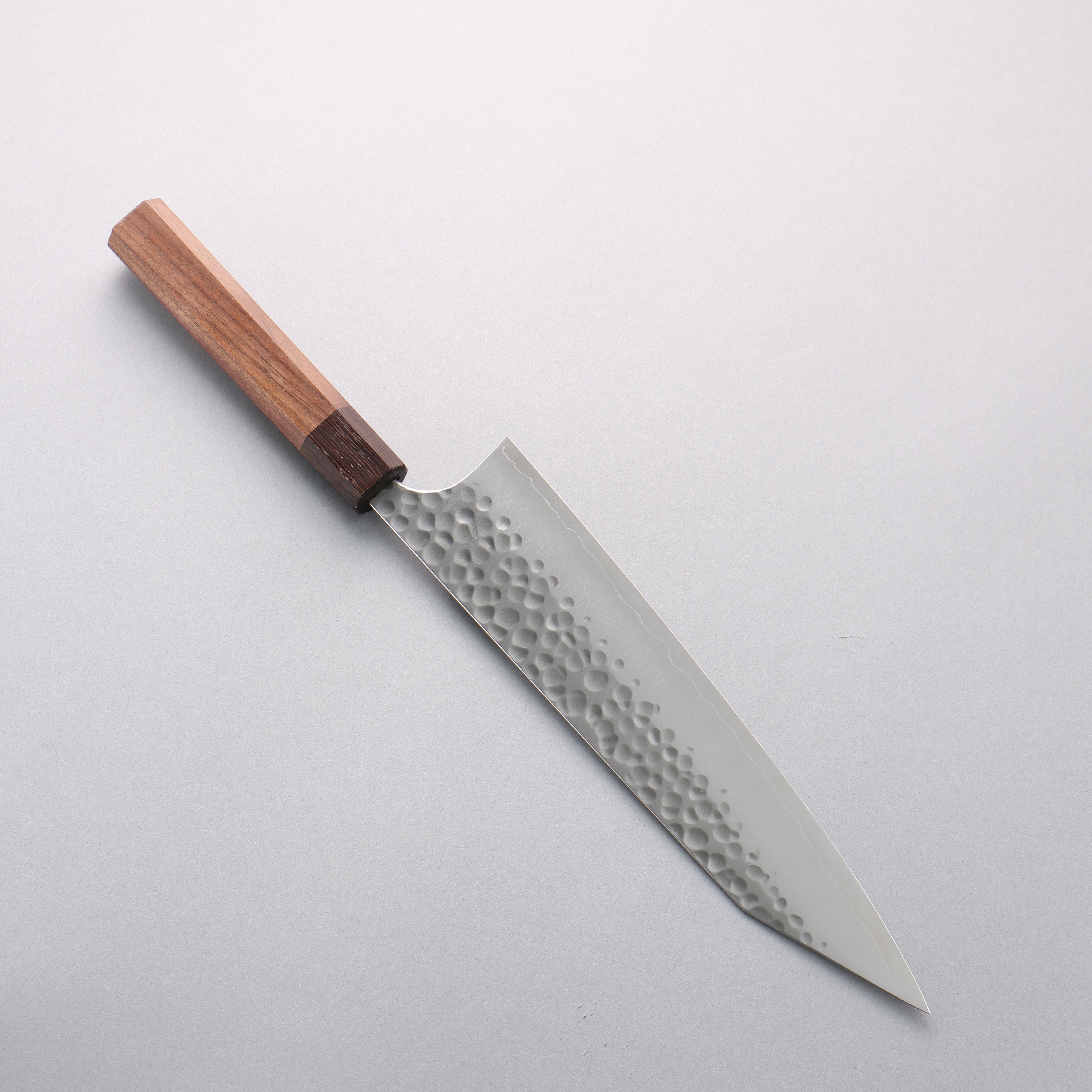 Yoshimi Kato Silver Steel No.3 Maru Hammered Migaki Finished Kiritsuke Gyuto 240mm Walnut & Wenge Handle - Seisuke Knife