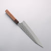 Yoshimi Kato Silver Steel No.3 Maru Hammered Migaki Finished Kiritsuke Gyuto 240mm Walnut & Wenge Handle - Seisuke Knife - Slide 2