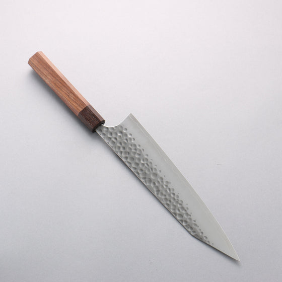 Yoshimi Kato Silver Steel No.3 Maru Hammered Migaki Finished Kiritsuke Gyuto 240mm Walnut & Wenge Handle - Seisuke Knife