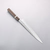 Yoshimi Kato Silver Steel No.3 Hammered(Maru) Migaki Finished Kiritsuke Sujihiki 270mm Sandalwood with White Ring Handle - Seisuke Knife - Slide 2