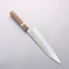 Yoshimi Kato Silver Steel No.3 Hammered(Maru) Migaki Finished Kiritsuke Gyuto 240mm Sandalwood with White Ring Handle - Seisuke Knife - Slide 2