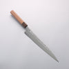 Yoshimi Kato Silver Steel No.3 Maru Hammered Migaki Finished Kiritsuke Sujihiki 270mm Walnut & Wenge Handle - Seisuke Knife - Slide 1