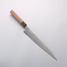  Yoshimi Kato Silver Steel No.3 Maru Hammered Migaki Finished Kiritsuke Sujihiki 270mm Walnut & Wenge Handle - Seisuke Knife