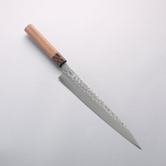 Yoshimi Kato Silver Steel No.3 Maru Hammered Migaki Finished Kiritsuke Sujihiki 270mm Walnut & Wenge Handle - Seisuke Knife