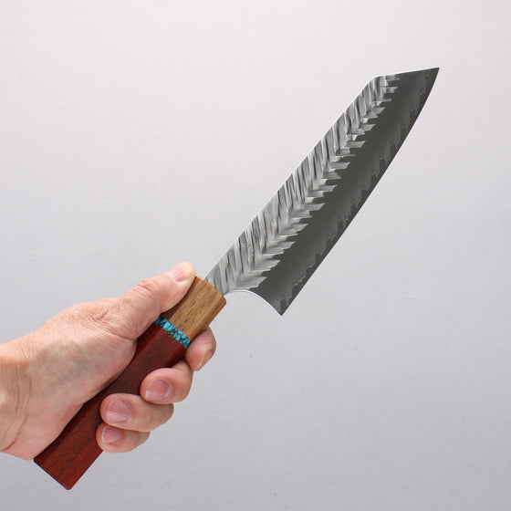 Yoshimi Kato SG2 Hammered (V) Bunka 170mm Padoauk(Turquoise Ring) Handle - Seisuke Knife
