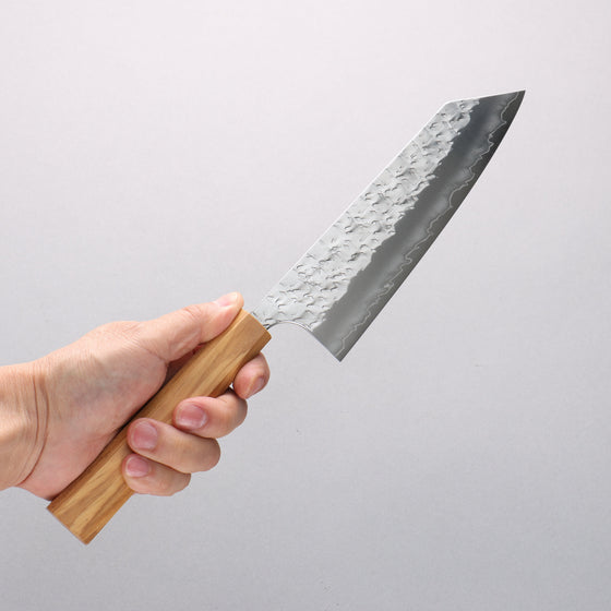Yoshimi Kato Hyo SG2 Hammered Bunka 170mm Olive Wood Handle - Seisuke Knife