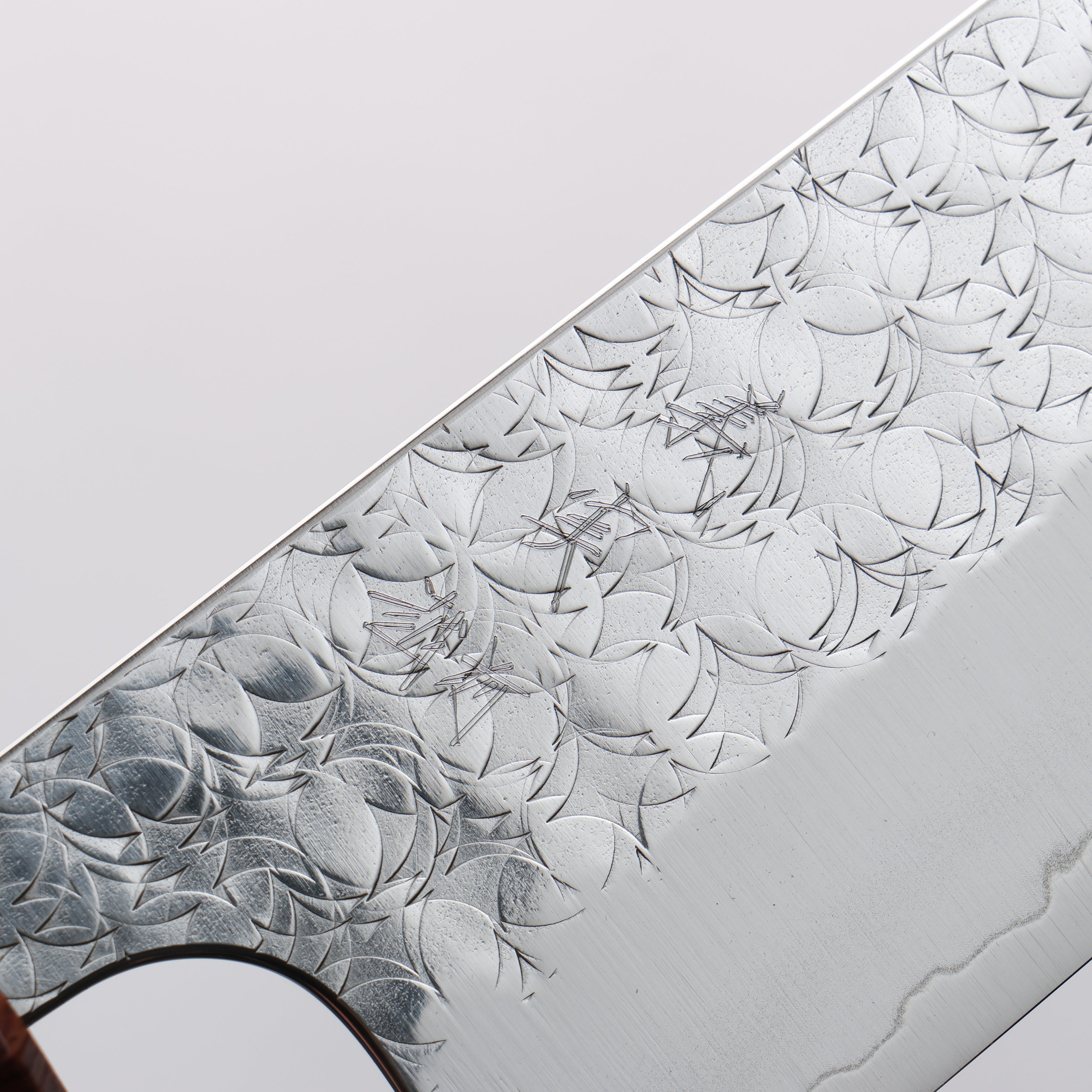 Yoshimi Kato Minamo SG2 Hammered Santoku 170mm Oak & Rosewood Handle - Seisuke Knife