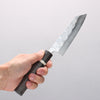 Yoshimi Kato Hyo SG2 Hammered Small Bunka 130mm Gray Stabilized Wood (White Ring) Handle - Seisuke Knife - Slide 4