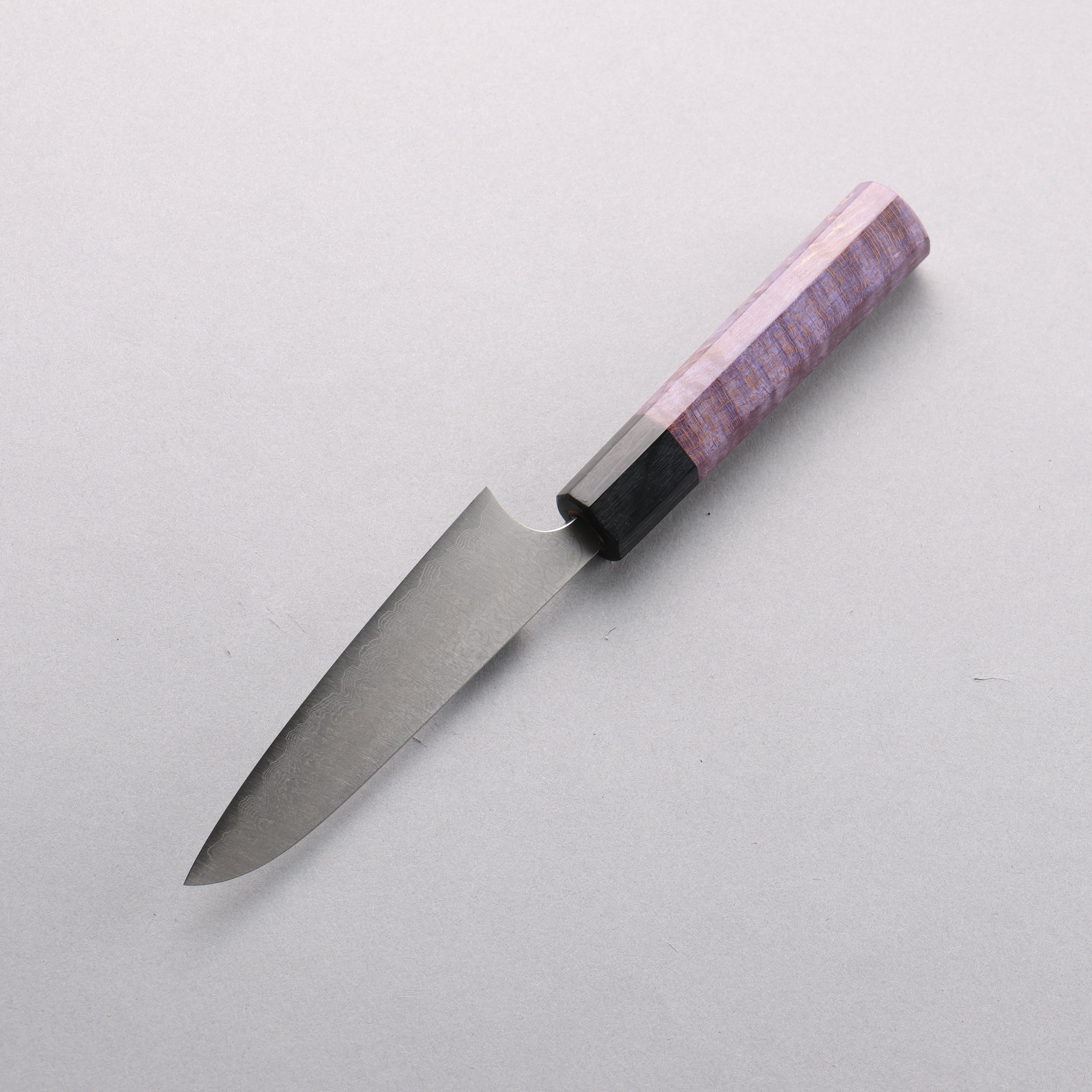 Anryu VG10 Migaki Damascus Petty-Utility 120mm Purple Stabilized Wood Handle - Seisuke Knife