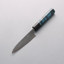  Anryu VG10 Migaki Finished Damascus Petty-Utility 120mm Blue Stabilized Wood Handle - Seisuke Knife