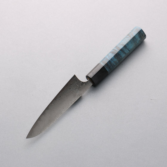 Anryu VG10 Migaki Finished Damascus Petty-Utility 120mm Blue Stabilized Wood Handle - Seisuke Knife