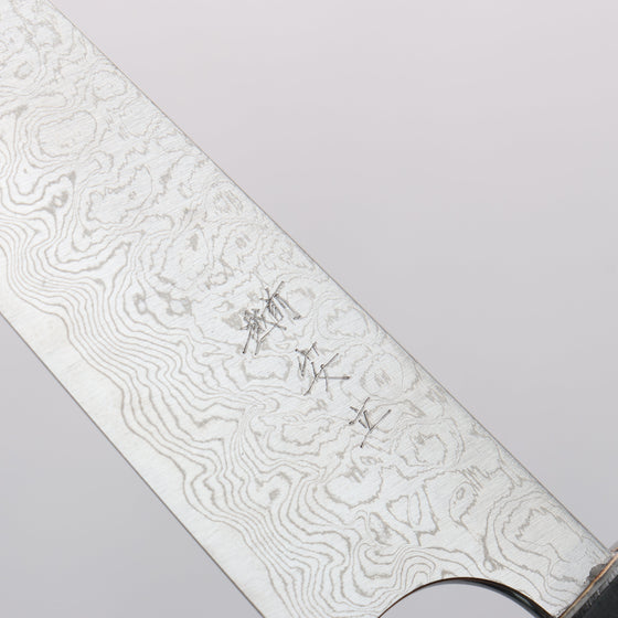 Anryu VG10 Migaki Finished Damascus Petty-Utility 120mm Blue Stabilized Wood Handle - Seisuke Knife