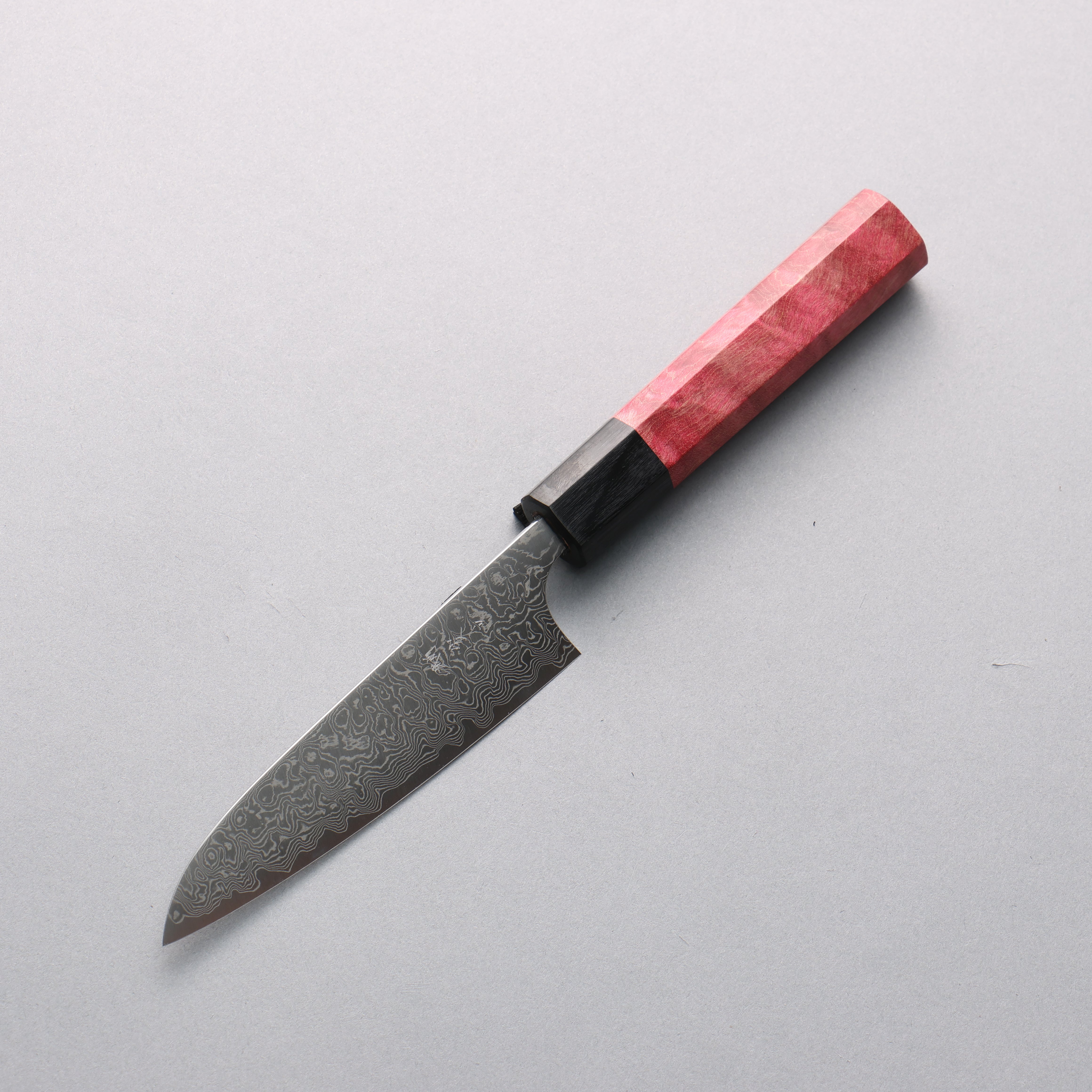 Anryu VG10 Migaki Finished Damascus Petty-Utility 120mm Red Stabilized Wood Handle - Seisuke Knife