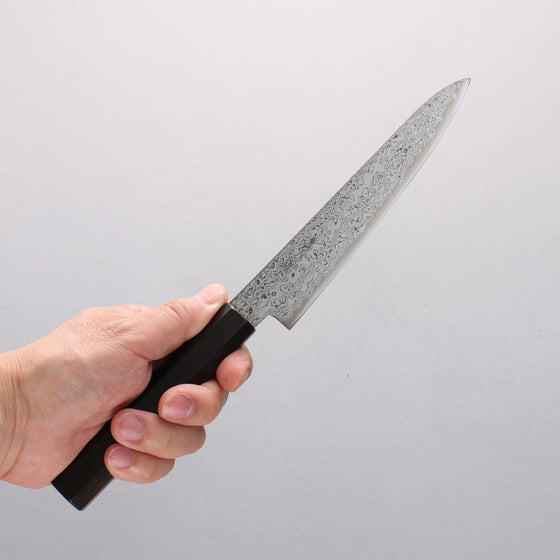 Seisuke VG10 Damascus Petty-Utility 150mm Ebony Wood Handle - Seisuke Knife