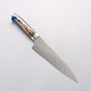 Takeshi Saji VG10w Colored Damascus Migaki Finished Gyuto 180mm Pine Cone & Blue Acrylic Handle - Seisuke Knife - Slide 1