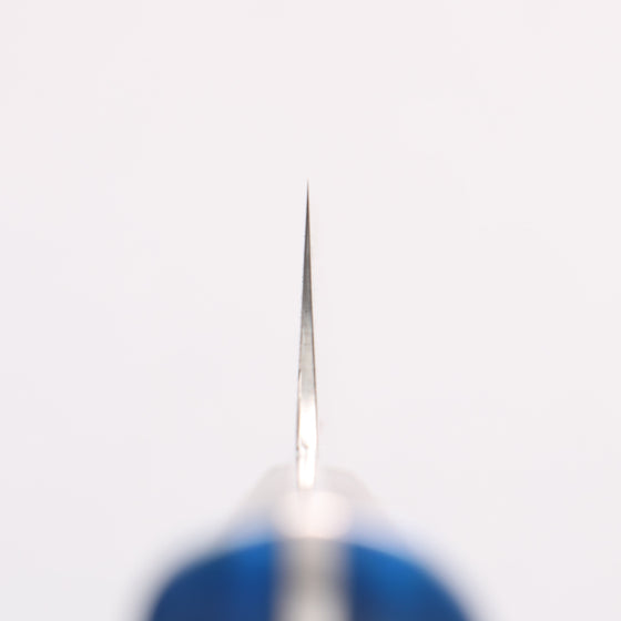 Takeshi Saji VG10w Colored Damascus Migaki Finished Gyuto 180mm Pine Cone & Blue Acrylic Handle - Seisuke Knife