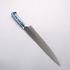Takeshi Saji VG10w Gold Colored Damascus Migaki Finished Gyuto 270mm Blue Acrylic Handle - Seisuke Knife - Slide 2