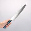 Takeshi Saji VG10w Gold Colored Damascus Migaki Finished Gyuto 270mm Blue Acrylic Handle - Seisuke Knife - Slide 4