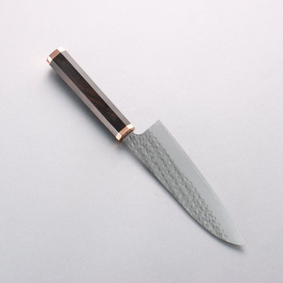Yu Kurosaki Senko Ryu SG2 Hammered Small Santoku 150mm Ebony (Copper Ferrule and End Cap) Handle - Seisuke Knife