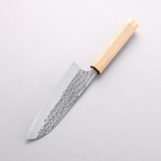 Anryu Blue Super Hammered Santoku 170mm Walnut (White End Ferrule) Handle - Seisuke Knife