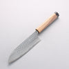 Anryu Blue Super Hammered Santoku 170mm Walnut (Black End Ferrule) Handle - Seisuke Knife - Slide 1