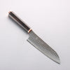 Yu Kurosaki Senko Ryu Blue Super Hammered Black Finished Santoku 170mm Ebony (Copper Ferrule and End Cap) Handle - Seisuke Knife - Slide 1