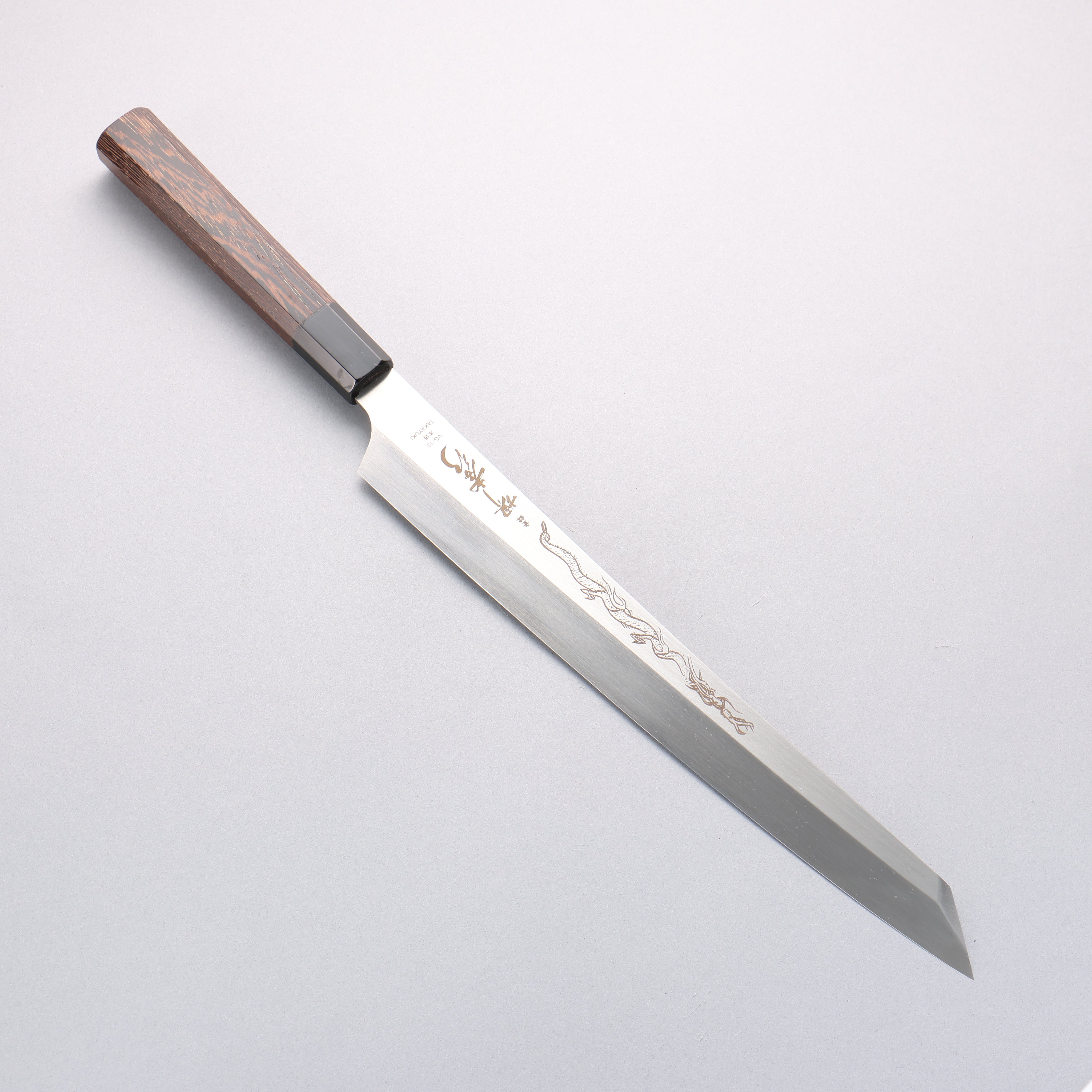 Sakai Takayuki Honyaki VG10 Dragon engraving Kengata Yanagiba 300mm Wenge Handle with Sheath - Seisuke Knife