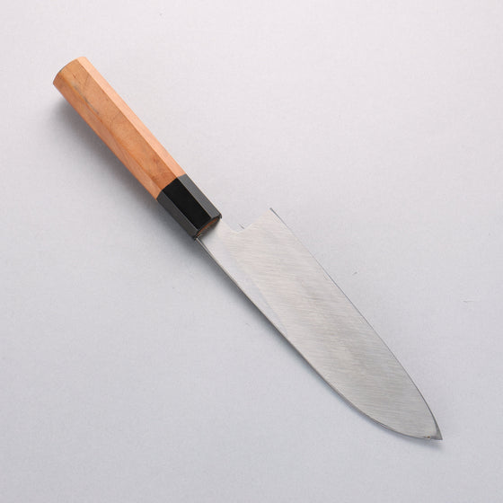Tessen by Yamatsuka Tamahagane Damascus Santoku 165mm Wild Cherry Handle - Seisuke Knife