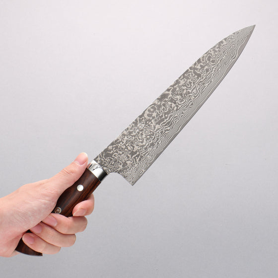 Takeshi Saji SG2 Black Damascus Gyuto 180mm Ironwood Handle - Seisuke Knife